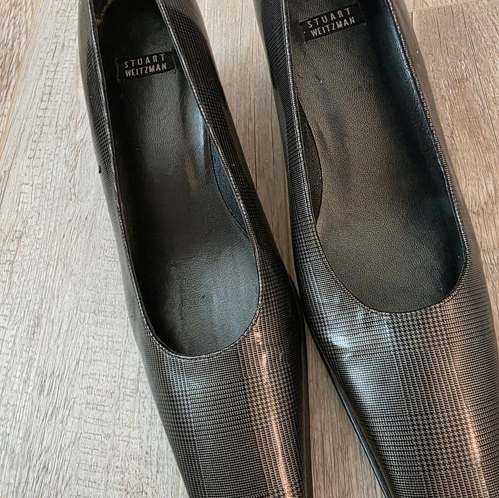 Stuart Weitzman Black Checkered Flats